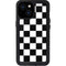 Black and White Checkered iPhone 15 Waterproof Case